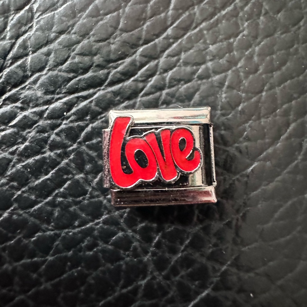 Red “Love” Italian Charm Link – Bold & Passionate